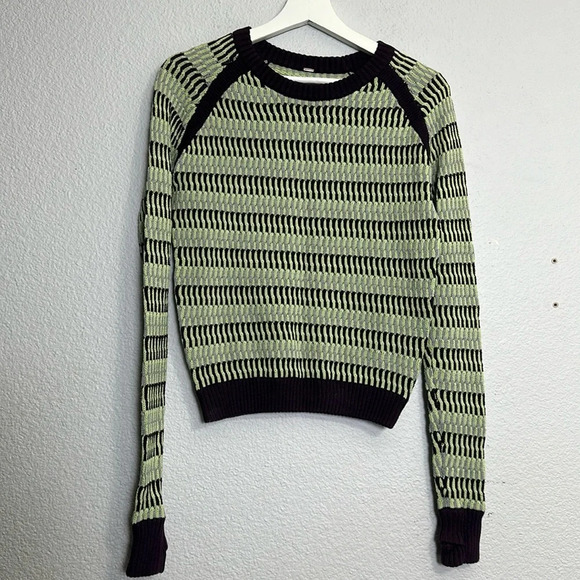 Lululemon‎ Devi Crew Pullover Long Sleeve Sweater Knit Womens Green Purple - Picture 1 of 8